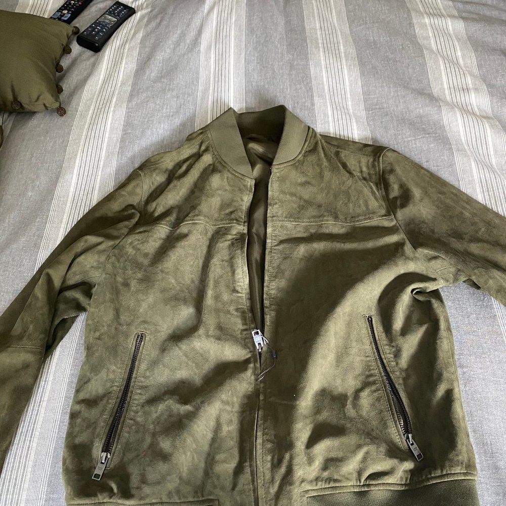 Green Suede Bomber from Mango